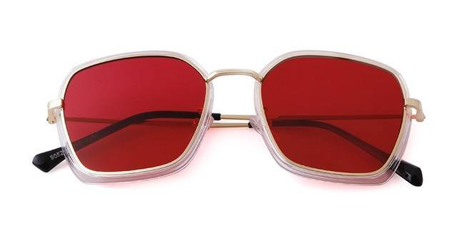 Calanovella Fashion Square Sunglasses Tint Lens Metal Frame Sun Glasses for Men Women - Calanovella.com