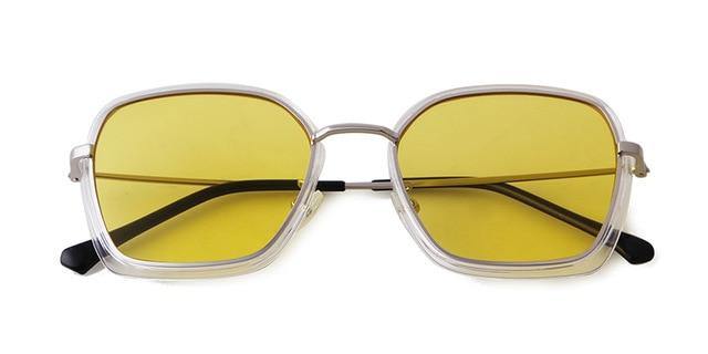 Calanovella Fashion Square Sunglasses Tint Lens Metal Frame Sun Glasses for Men Women - Calanovella.com