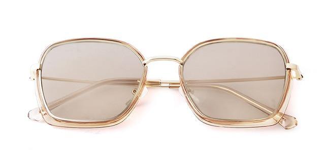 Calanovella Fashion Square Sunglasses Tint Lens Metal Frame Sun Glasses for Men Women - Calanovella.com