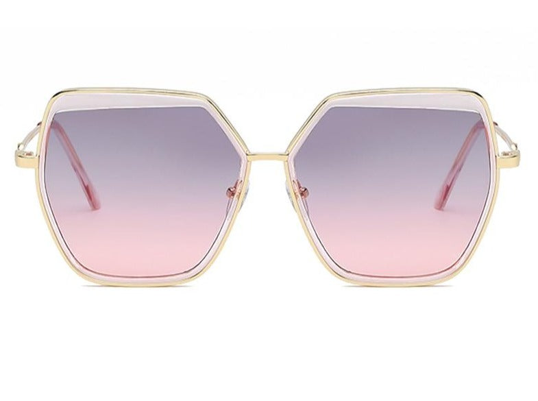 Calanovella Retro Purple Polarized Square Sunglasses Women 90s Rose
