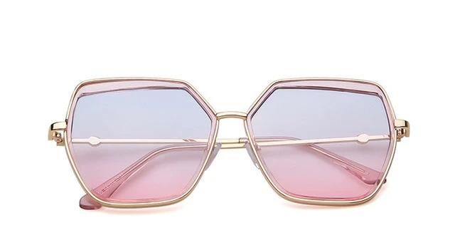 Calanovella Retro Purple Polarized Square Sunglasses Women 90s Rose