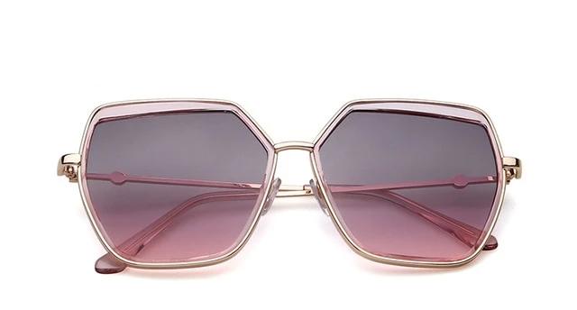 Calanovella Retro Purple Polarized Square Sunglasses Women 90s Rose