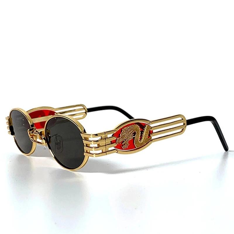 Calanovella Steampunk Round Sunglasses Steampunk Oval Round Sunglasses Mens Womens Cool Stylish Fashionable Dragon Trendy Metal Frames Sun Glasses UV400 silver,gold clear,silver black,gold black,gold red 34.99 USD