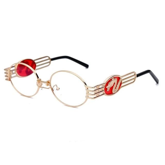 Small Round Steam Punk Sunglasses Vintage Alloy Frame Circle Mirror Glasses  Fashion Street Light Eyeglasses UV400 - Shop Calishades