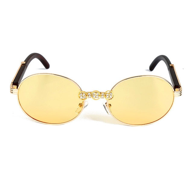 Calanovella Stylish Crystal Diamond Rhinestones Round Oval Sunglasses