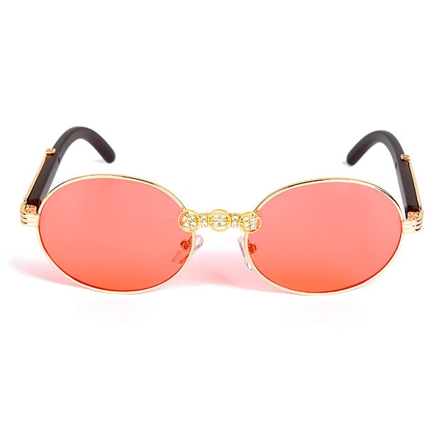 Calanovella Stylish Crystal Diamond Rhinestones Round Oval Sunglasses