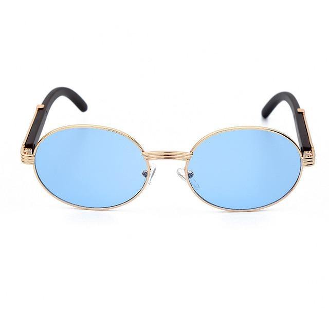 Calanovella Round Sunglasses Fashion Gold Round Oval Sunglasses Vintage Glasses New Fashion Style for Men Women Polarized Wood Frame Eyeglasses UV400 blue,yellow,red,brown,black,gold clear,orange,light red 34.99 USD