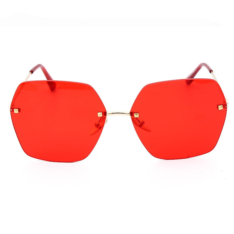 Calanovella New Rimless Alloy Frame Sunglasses Women Fashion Stylish