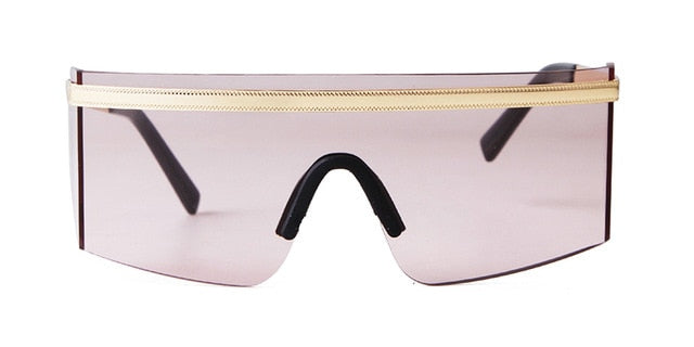 Calanovella Stylish New 2020 Oversized Futuristic Shield Sunglasses for Men Women Cool Eighties Retro Vintage Big Frame One Piece Visor Sun Glasses UV400 gold black,gun clear,gold clear,gold red,gold brown,gun gray,gold pink,gold yellow 39.99 USD