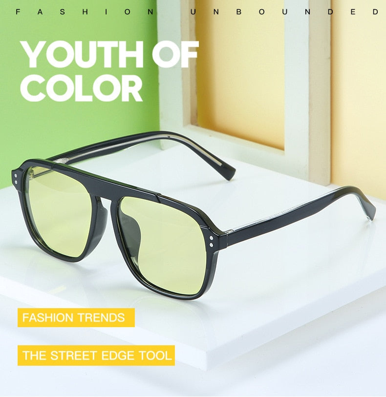 Calanovella Stylish Retro Square TR90 Polarized Sunglasses UV400