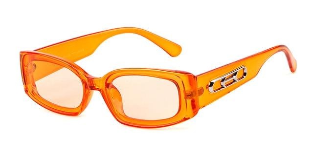 Calanovella 2020 Trendy Small Punk Orange Square Rectangular Sunglasses for Men Women 90s Retro Men Women’s Fashionable Square Rectangle Sun Glasses UV400 black,white,yellow,leopard,red,orange 34.99 USD