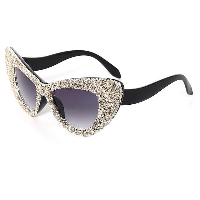 Calanovella Cat Eye Diamond Glasses Trendy Oversized Cat Eye Diamond Rhinestones Bling Sunglasses for Men Women 2020 Stylish New Design UV400 yellow,red,rainbow,pink,blue,white 34.99 USD