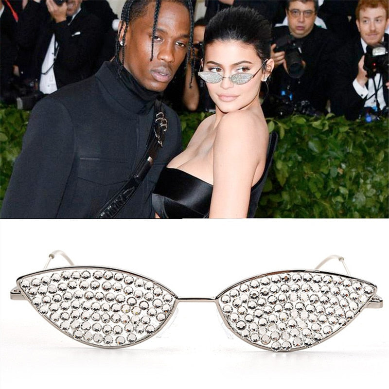 Calanovella Luxury Cat Eye Crystal Diamond Rhinestones Sunglasses