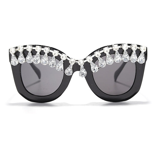 Calanovella Cat Eye Diamond Glasses Stylish Men Women’s Sunglasses with Rhinestones 2020 Trendy Square Cat Eye Diamond Oversized Sunglasses UV400 black,red,leopard a,leopard b,white frame 39.99 USD