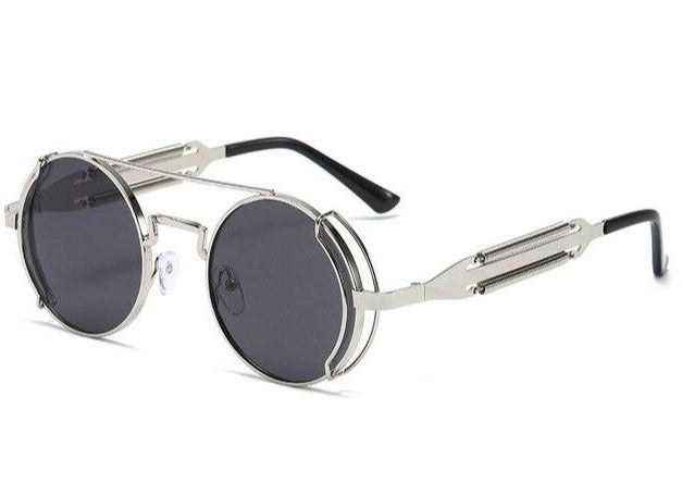 Calanovella Steampunk Goggles Round Metal Cool Punk Eyewear UV400