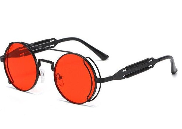 Calanovella Steampunk Goggles Round Metal Cool Punk Eyewear UV400