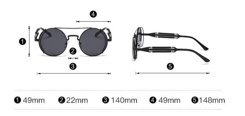 Calanovella Steampunk Round Sunglasses Stylish Classic Oval Round Steampunk Sunglasses Cool Circular Oval Round Frame Vintage Eighties Retro 2020 Polarized UV400 for Men Women full black,gray black,gold black,silver black,brown,gold brown,black red,gold red,yellow,gold blue,silver blue,silver gold,silver 34.99 USD