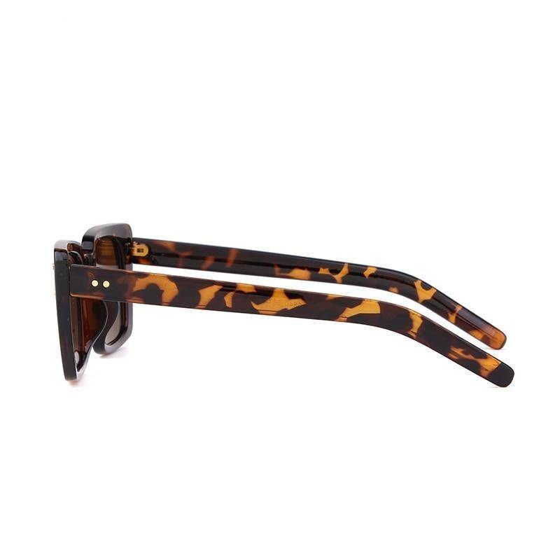 Calanovella Cool Leopard Square Sunglasses for Men Women 2020 Stylish Tortoise Shell Small Punk Rectangle Frame Sun Glasses UV400 black,leopard,beige,red 34.99 USD