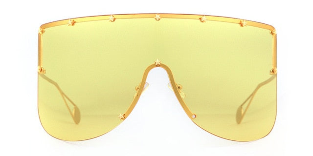 Calanovella Stylish Oversized Shield Visor Fashion Sunglasses for Men Women 2020 Men Women’s Mirror Coating Visor One Piece Big Shield Shades UV400 black gray,mirror silver,rainbow,brown,red,yellow 39.99 USD