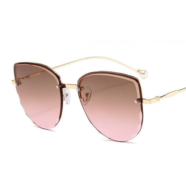 Calanovella Cat Eye Men Women Sunglasses Fashionable Two Toned Rimless Cat Eye Sunglasses for Men Women Gradient Vintage Men Women’s Sunglasses Oval Round Eighties Retro Men Womens Two Toned Rimless Sun Glasses UV400 black,brown,gray,red,purple,light brown,blue pink,pink brown 39.99 USD