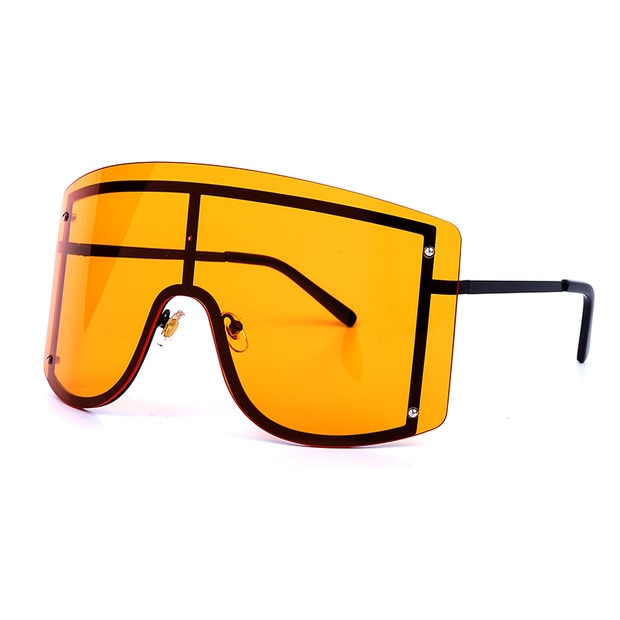 Calanovella Oversized Blue Yellow Gradient Sunglasses Fashion Rimless