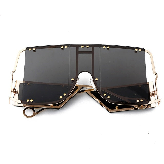 Calanovella Steampunk Men Women Sunglasses Fashion Oversized Sunglasses for Men Women New Stylish Large Frame Steampunk Big Square Shades Men Women’s Fashionable Style Oversize Sun Glasses UV400 pink mirror,red,green,black,brown,yellow,pink,clear,champagne,light pink 39.99 USD