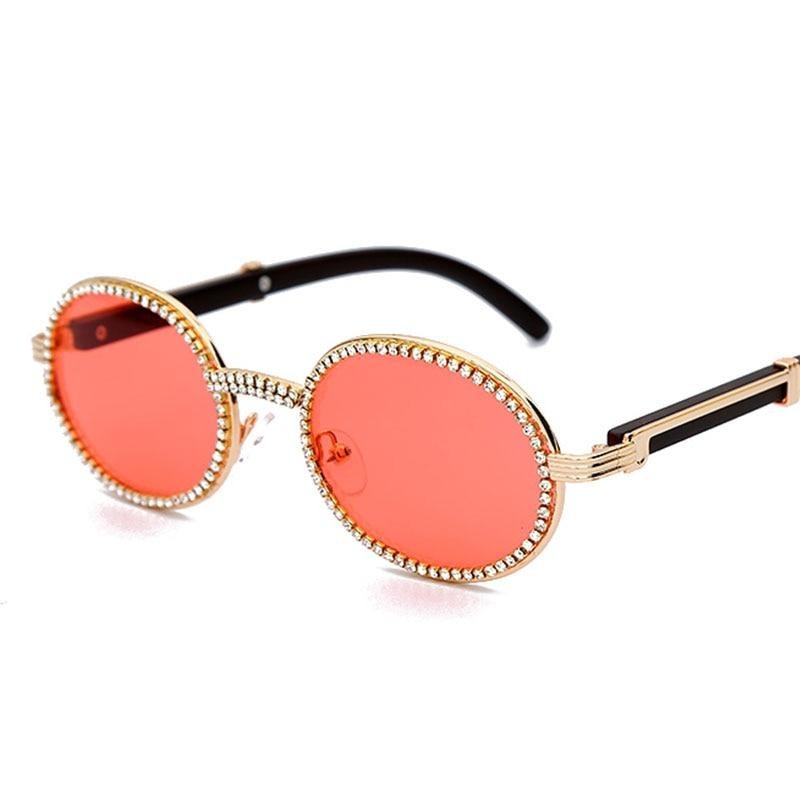 Calanovella Cool Punk Round Oval Rhinestone Sunglasses for Men Women