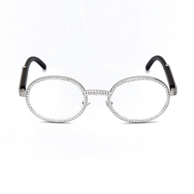 Calanovella Cool Punk Round Oval Rhinestone Sunglasses for Men Women