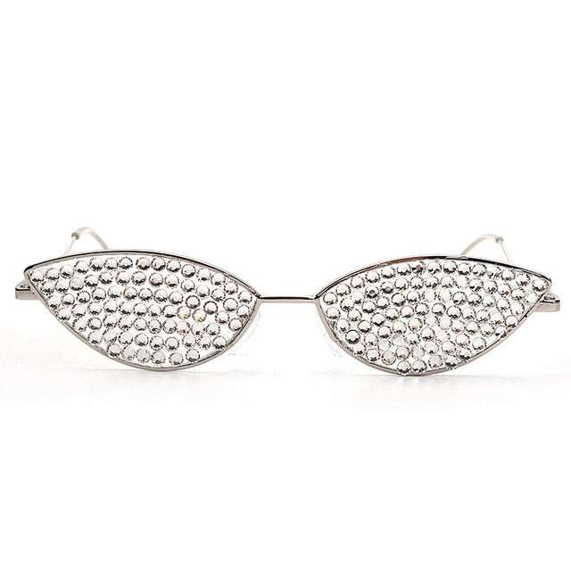 Calanovella Luxury Cat Eye Crystal Diamond Rhinestones Sunglasses
