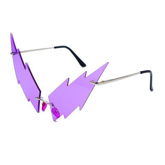 Calanovella Fancy Funky Lightning Thunder Sunglasses Mens Womens New Fashionable Colorful Sun Glasses UV400 black,green,orange,pink,purple 34.99 USD