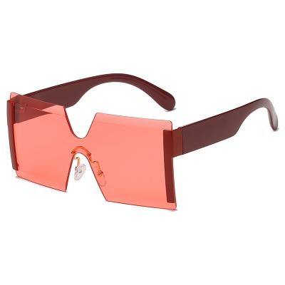 Calanovella Fashionable Oversized Square Two Toned Rimless Sunglasses for Men Women Flat Top Big One Piece Sun Glasses black,yellow,gold black,blue,leopard,gray pink,purple orange,red,pink,brown 34.99 USD