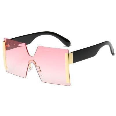 Calanovella Fashionable Oversized Square Two Toned Rimless Sunglasses for Men Women Flat Top Big One Piece Sun Glasses black,yellow,gold black,blue,leopard,gray pink,purple orange,red,pink,brown 34.99 USD