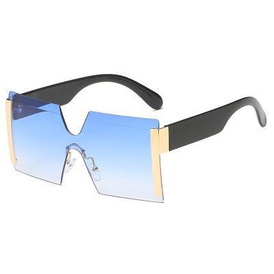 Calanovella Fashionable Oversized Square Two Toned Rimless Sunglasses for Men Women Flat Top Big One Piece Sun Glasses black,yellow,gold black,blue,leopard,gray pink,purple orange,red,pink,brown 34.99 USD