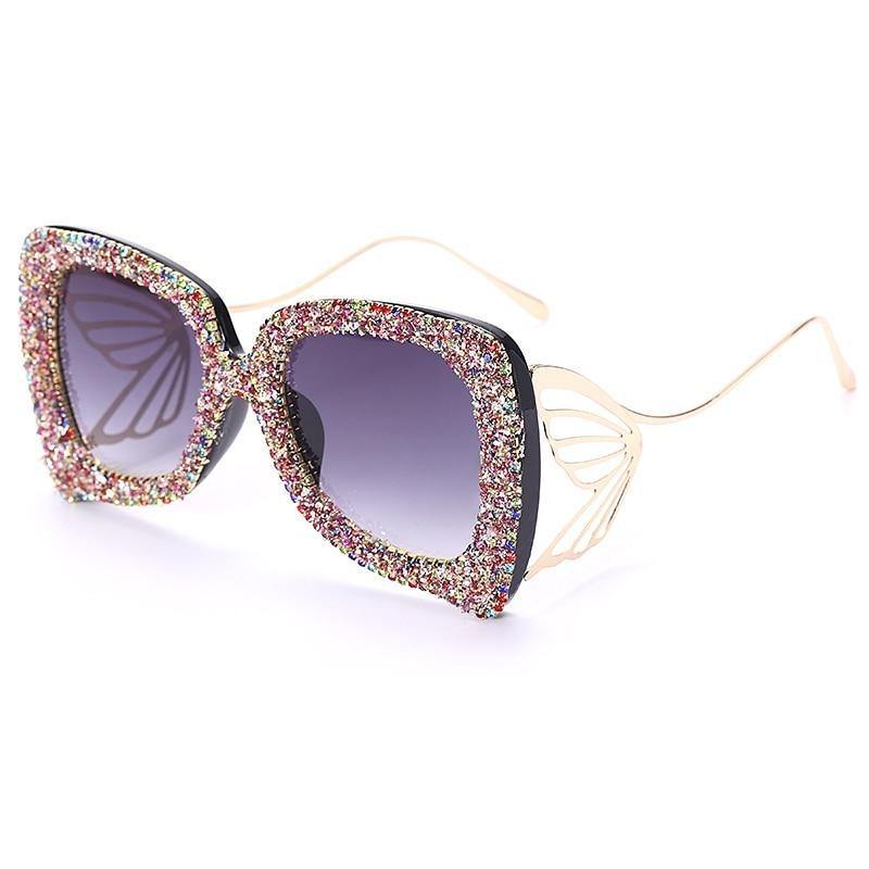 Calanovella Diamond Glasses Men Women Sunglasses Square Sunglasses for Men Women Diamond Vintage 2020 Fashionable Butterfly Gradient Sunglasses UV400 pink,white,red,gray,purple,brown,blue 39.99 USD