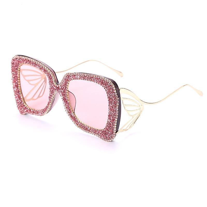 Calanovella Diamond Glasses Men Women Sunglasses Square Sunglasses for Men Women Diamond Vintage 2020 Fashionable Butterfly Gradient Sunglasses UV400 pink,white,red,gray,purple,brown,blue 39.99 USD