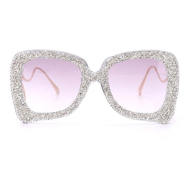 Calanovella Diamond Glasses Men Women Sunglasses Square Sunglasses for Men Women Diamond Vintage 2020 Fashionable Butterfly Gradient Sunglasses UV400 pink,white,red,gray,purple,brown,blue 39.99 USD