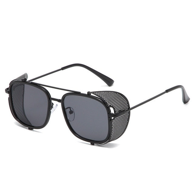 Calanovella Steampunk Square Sunglasses Men Women Oversize Punk Driving Sun Glasses UV400 Eyewear Metal Frames