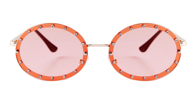 Calanovella Cool Small Oval Rivet Frame Steampunk Sunglasses UV400