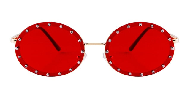 Calanovella Cool Small Oval Rivet Frame Steampunk Sunglasses UV400