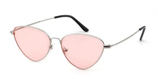 Calanovella Pink Tint Cat Eye Sunglasses Women Brand Designer Retro Vintage Lens Cool Flat Top Sun Glasses