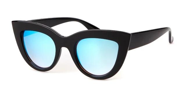 Calanovella Vintage Cat Eye Sunglasses Designer Frosted Frame Retro Trendy Black Sun Glasses UV400