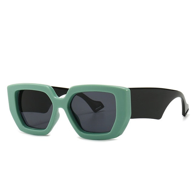 Calanovella Trendy Chunky Square Oversized Thick Wide Arm Sunglasses UV400