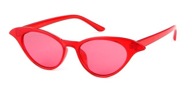 Calanovella Stylish Cat Eye Sunglasses Women Designer Vintage Cateye Frame Narrow Retro Shades