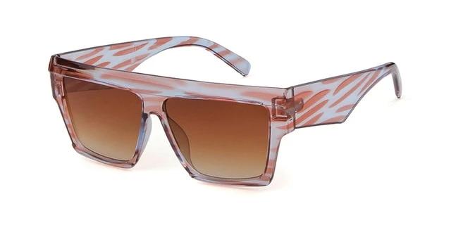 Calanovella Oversized Wide Arm Leopard Square Sunglasses for Women