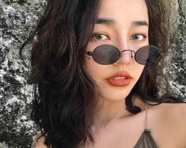 Calanovella Round Sunglasses Round Retro Tiny Slim Sunglasses Women Men 90S Skinny Small Punk Oval Sun Glasses black,silver mirror,gold black,gold red,yellow 34.99 USD