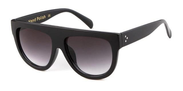 Calanovella Fashion Flat Top Vintage Rivet Big Frame Sunglasses