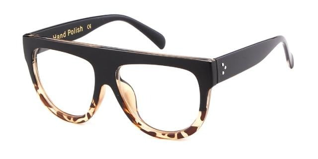 Calanovella Fashion Flat Top Vintage Rivet Big Frame Sunglasses