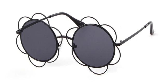 Calanovella Round Sunglasses Stylish Round Flower Sunglasses Oval Round Flowers Circle Frame Chic Sunnies Vintage Eighties Retro 2020 for Men Women black,red gray,pink,blue,yellow,white gray 39.99 USD