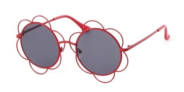 Calanovella Round Sunglasses Stylish Round Flower Sunglasses Oval Round Flowers Circle Frame Chic Sunnies Vintage Eighties Retro 2020 for Men Women black,red gray,pink,blue,yellow,white gray 39.99 USD