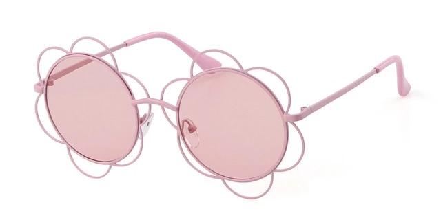Calanovella Round Sunglasses Stylish Round Flower Sunglasses Oval Round Flowers Circle Frame Chic Sunnies Vintage Eighties Retro 2020 for Men Women black,red gray,pink,blue,yellow,white gray 39.99 USD